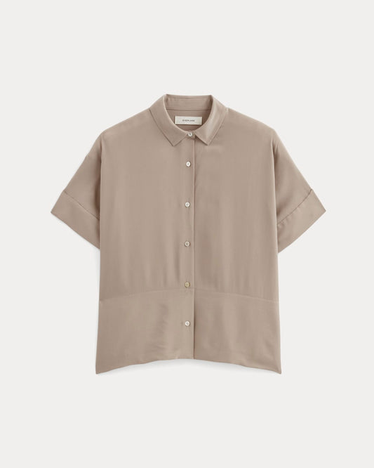 The Boxy Shirt in Washable Silk | Burnt Sugar