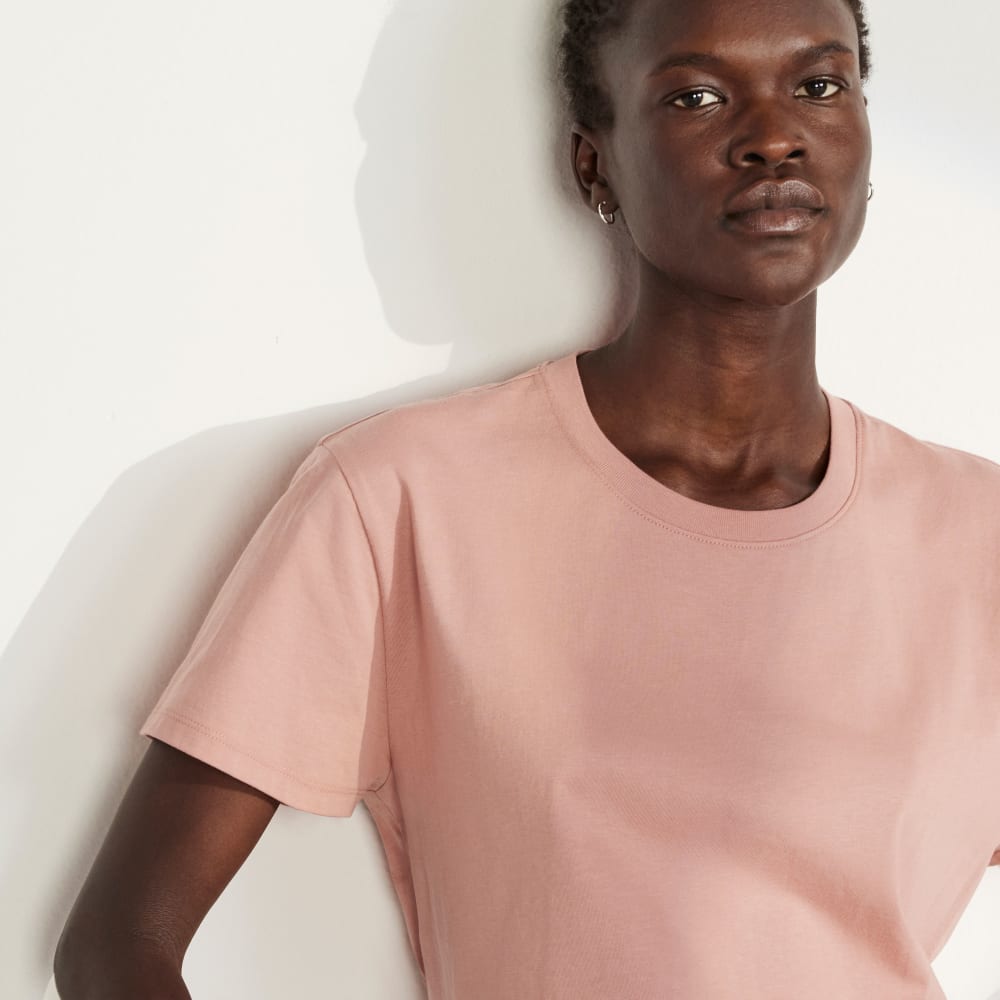 The Box-Cut Tee in Essential Cotton | Light Rose | No Pocket