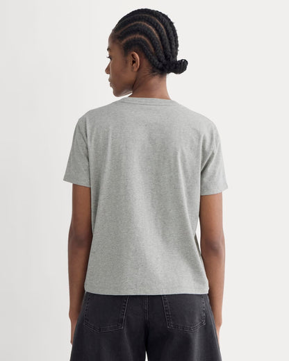 The Box-Cut Tee in Essential Cotton | Heathered Grey | Pocket