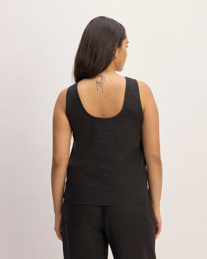 The Scoop Tank in Linen | Black