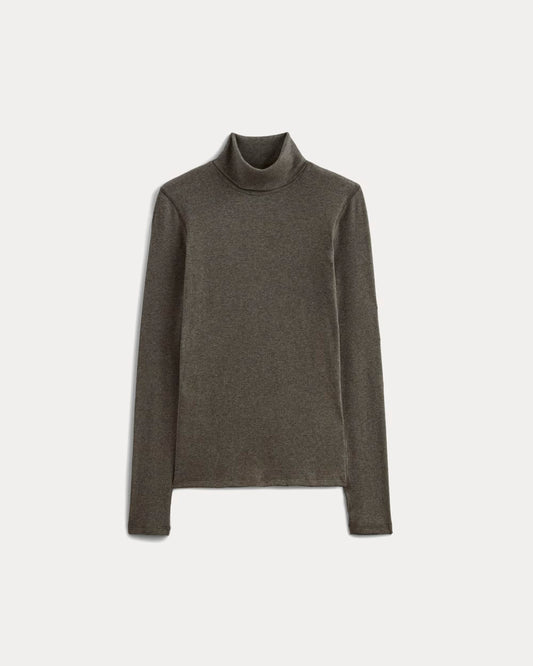 The Luxe Rib Turtleneck | Washed Heathered Fatigue