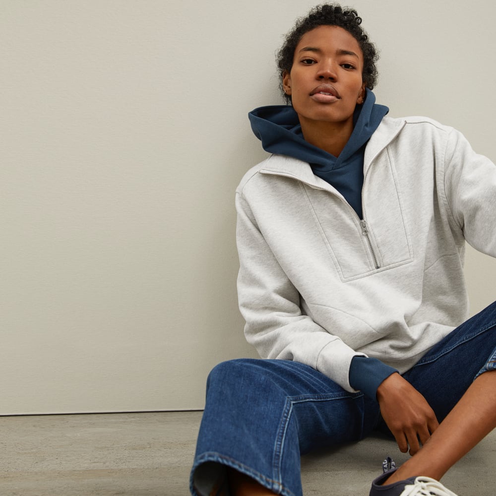 The Track Half-Zip | Light Heather Grey