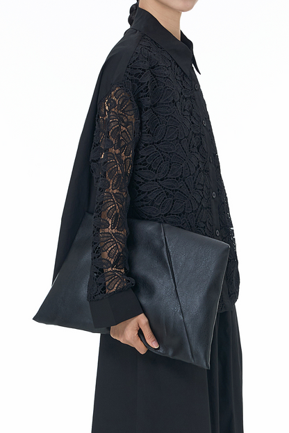 Retro Black Cutwork Shirt