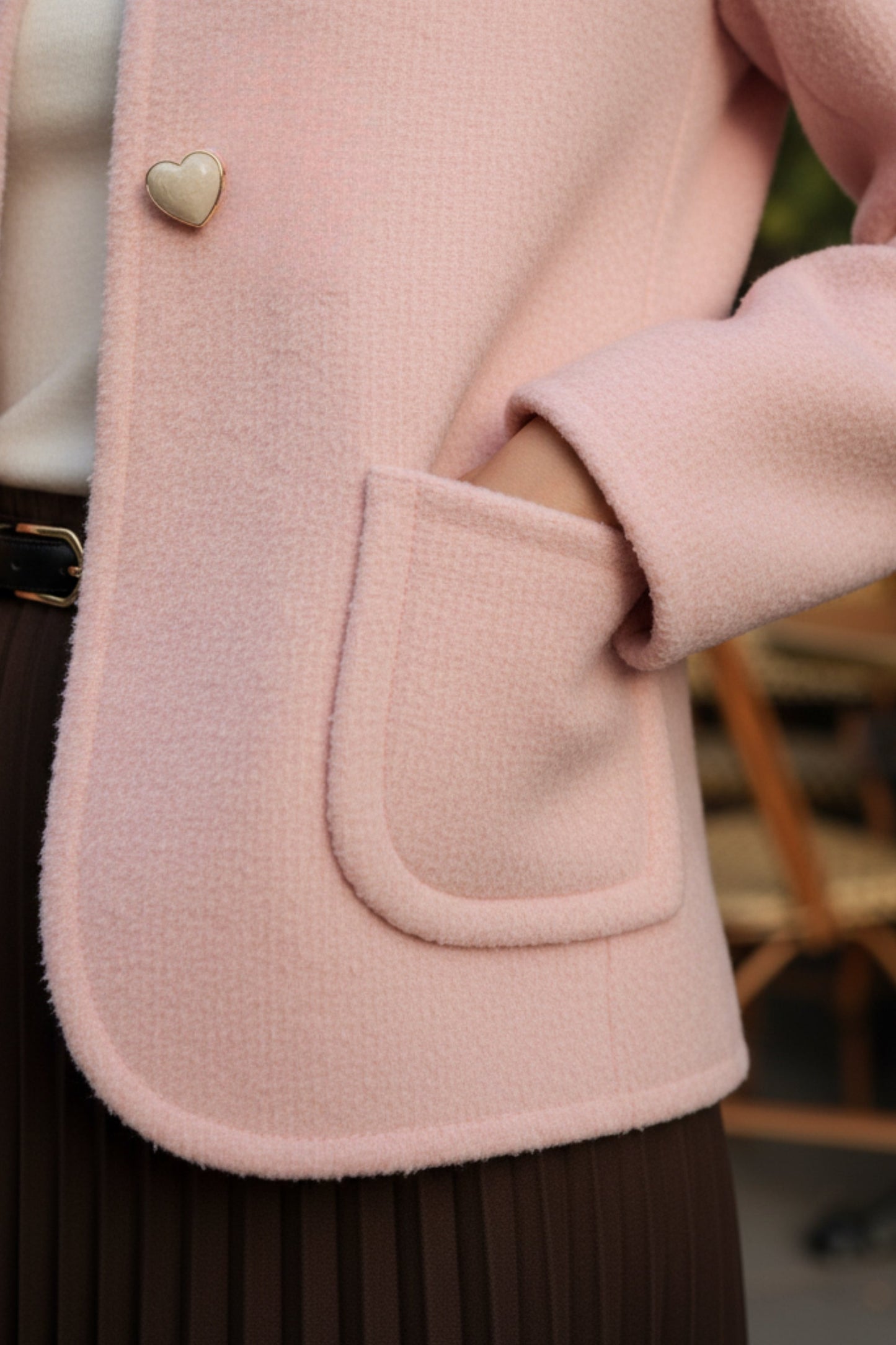 Dreamy Rose Double Sided Cashmere Blazer