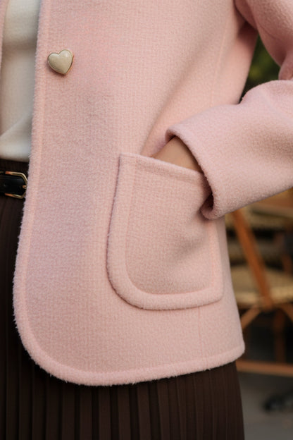 Dreamy Rose Double Sided Cashmere Blazer