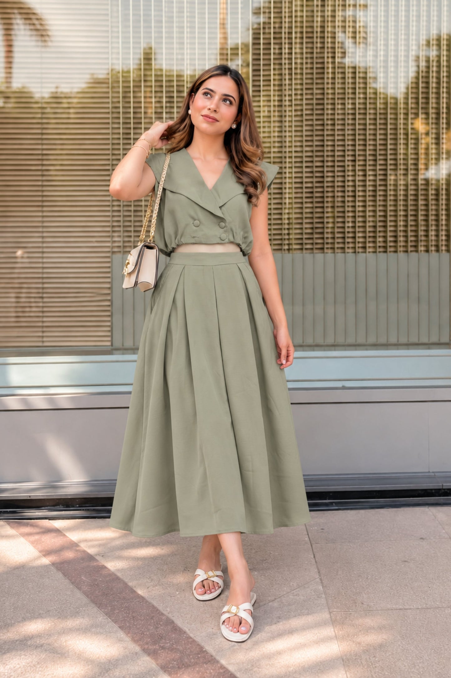 Sage Sailor Collar Co-ord
