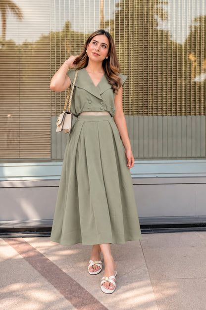 Sage Sailor Collar Co-ord
