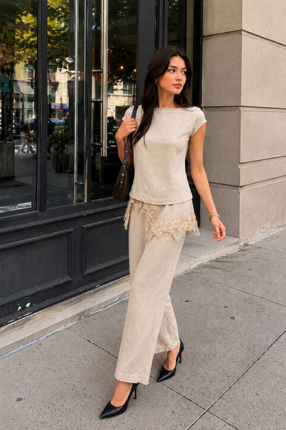 Vanilla Linen Lace Co-ord