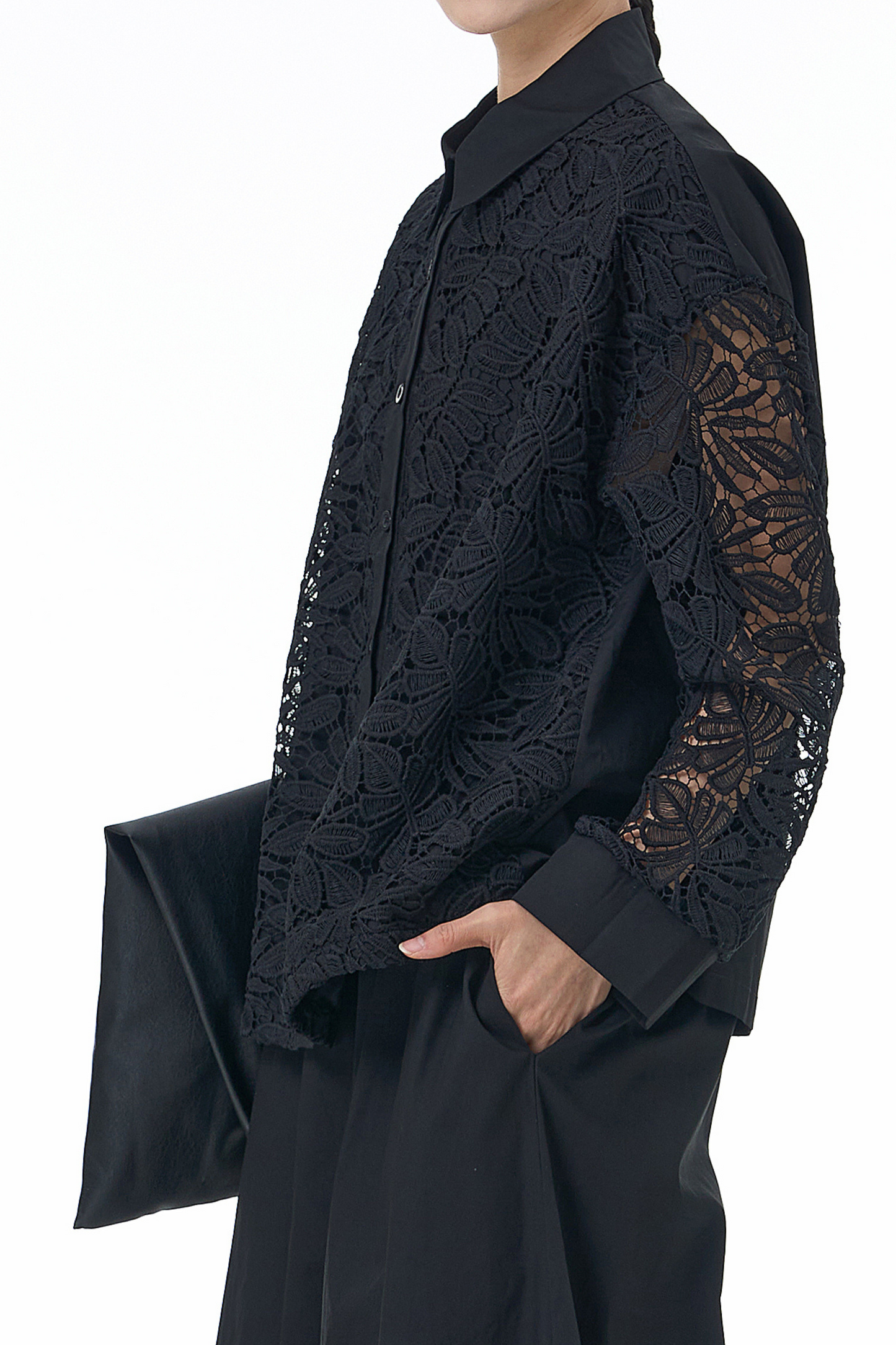 Retro Black Cutwork Shirt