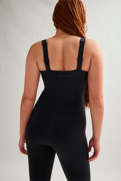Black Luxe Paneled Unitard