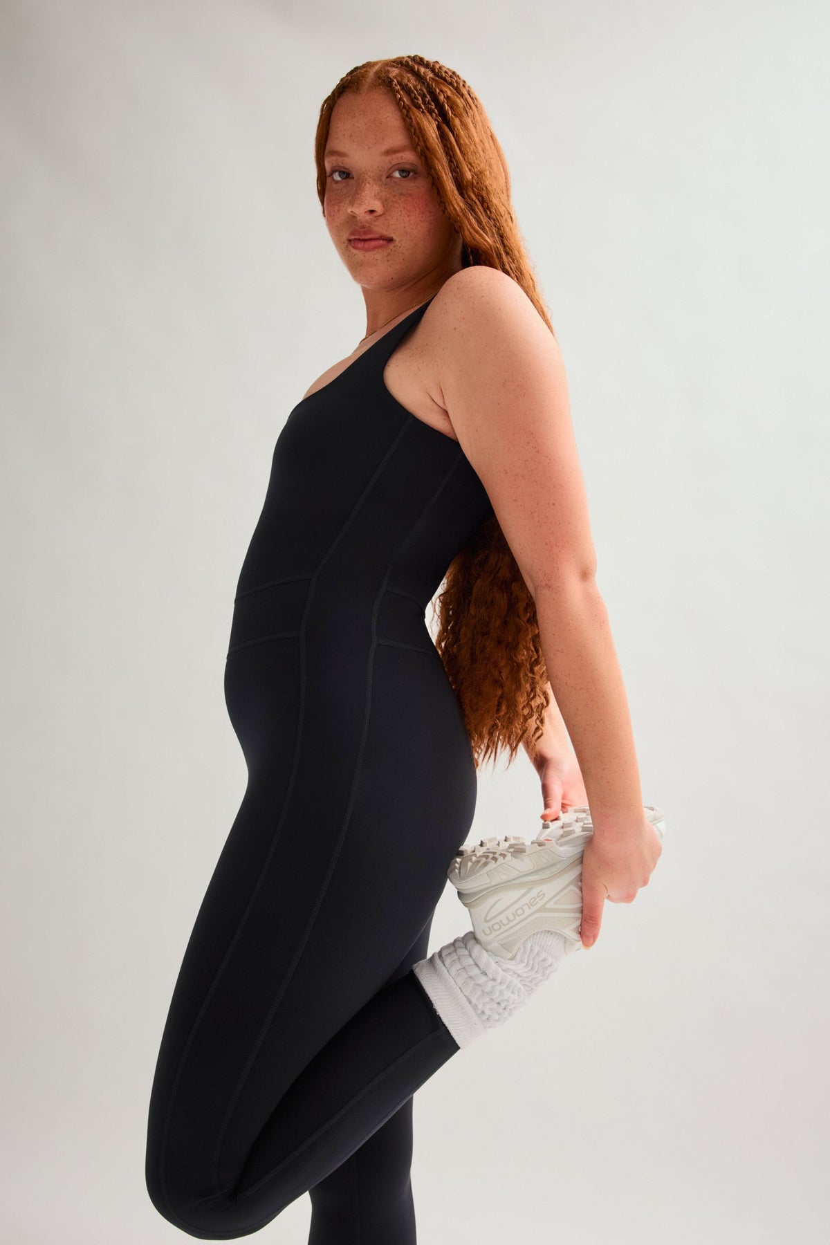 Black Luxe Paneled Unitard