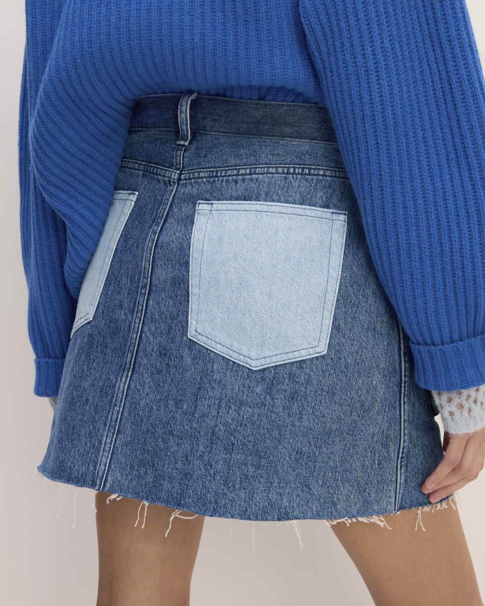 The Denim Patchwork Mini Skirt | Diamond Blue