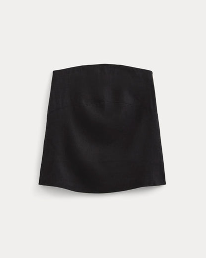 Tube Top in Stretch Linen | Black