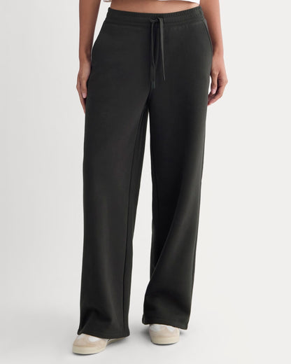 Luxe Fleece Wide-Leg Sweatpant | Black