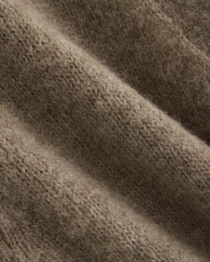 High V Cropped Cardigan in Alpaca | Taupe Melange