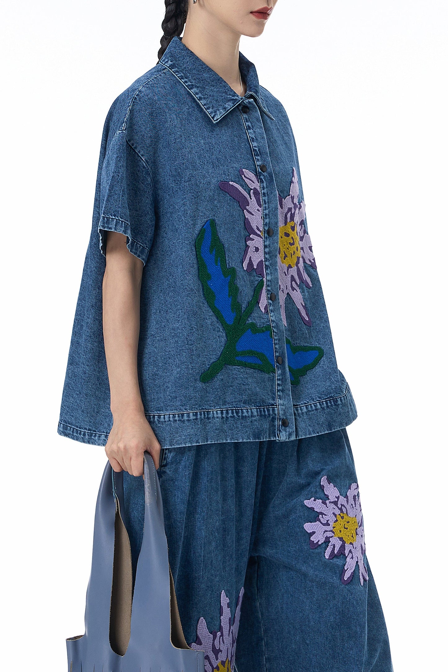Violet Petal Denim Shirt