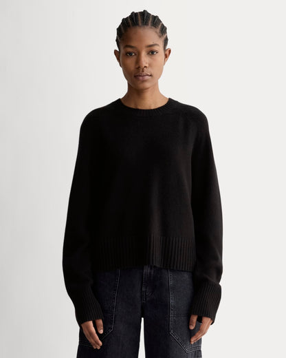 The Boxy Crew in Cashmere | Black