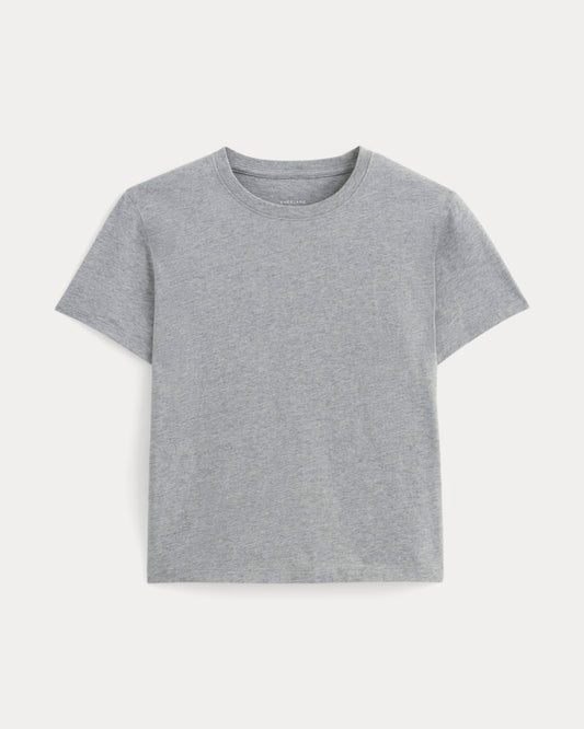 The Box-Cut Tee in Essential Cotton | Heathered Grey | No Pocket