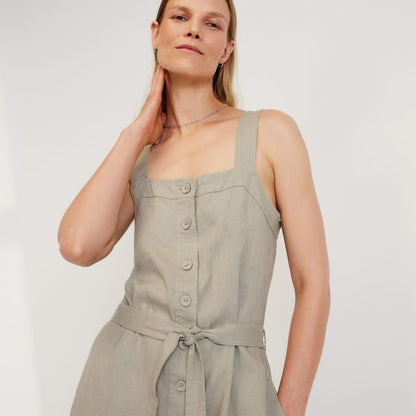 The Linen Jumpsuit | Seagrass