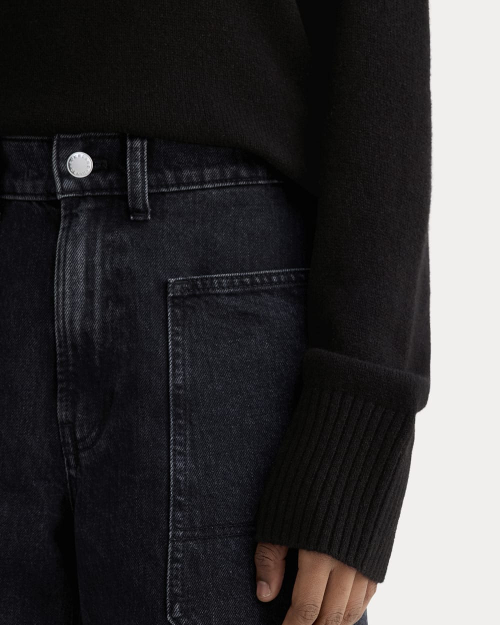 The Boxy Crew in Cashmere | Black