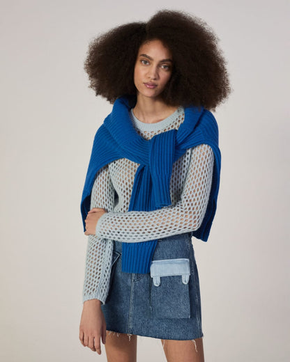 The Denim Patchwork Mini Skirt | Diamond Blue