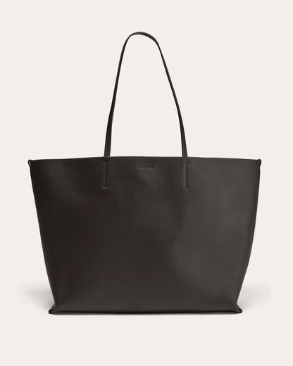 The Luxe Italian Leather Tote | Black