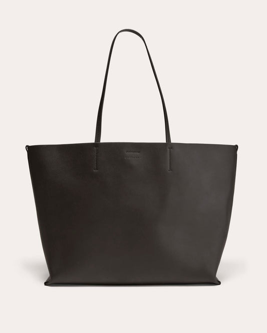 The Luxe Italian Leather Tote | Black