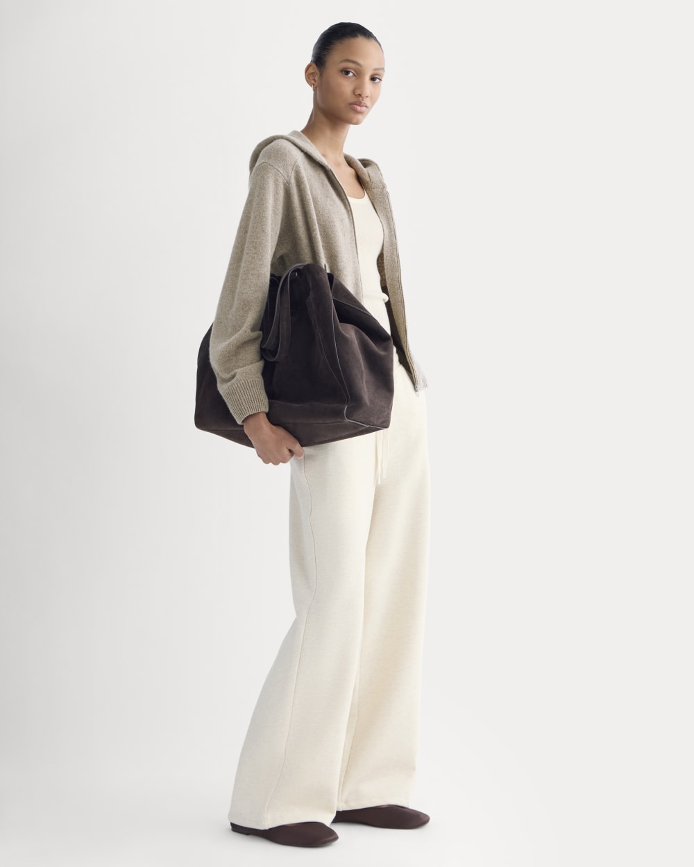 Luxe Fleece Wide-Leg Sweatpant | Heathered Oat
