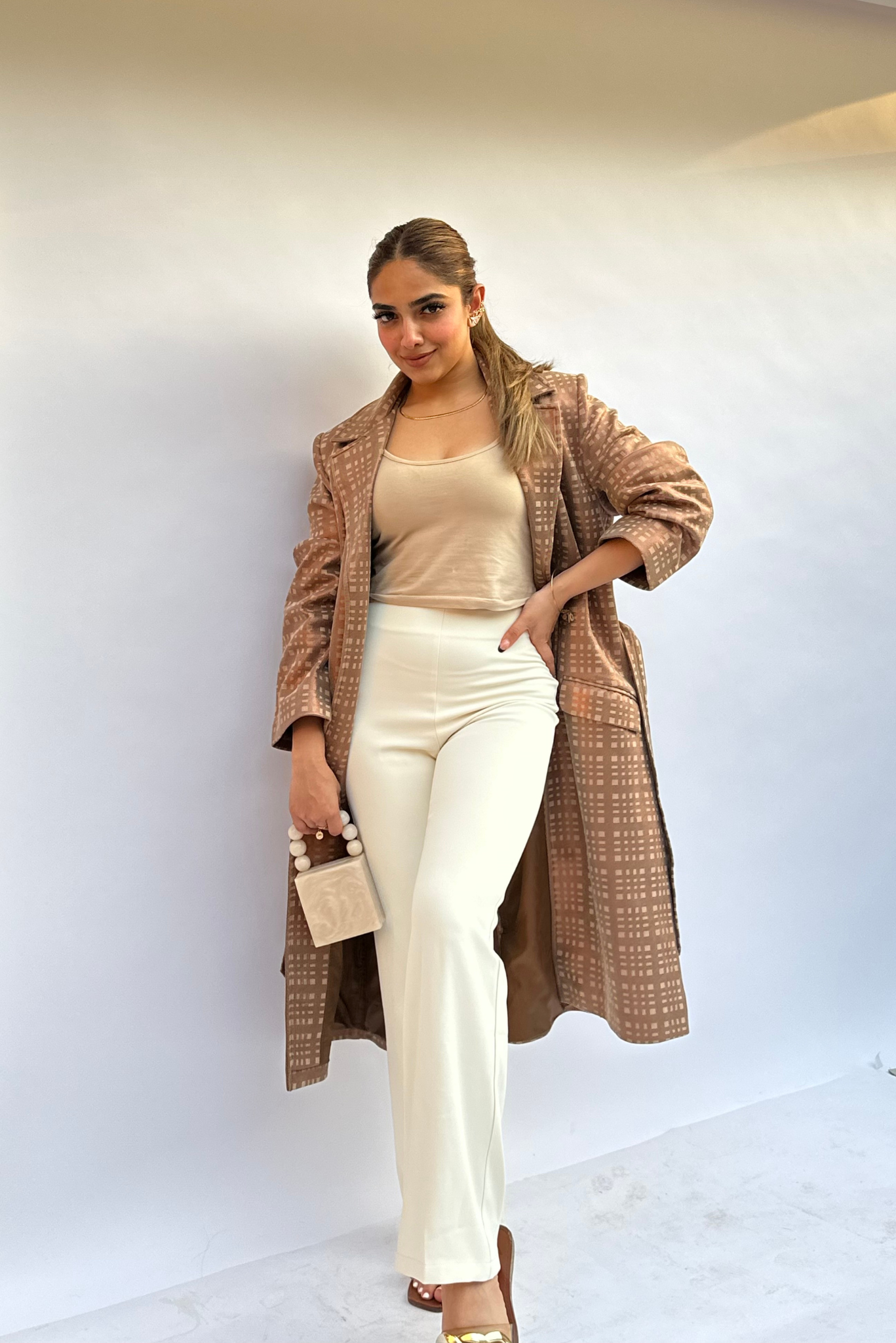 Caramel Suede Trench Coat