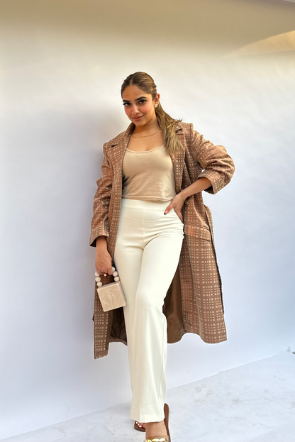 Caramel Suede Trench Coat