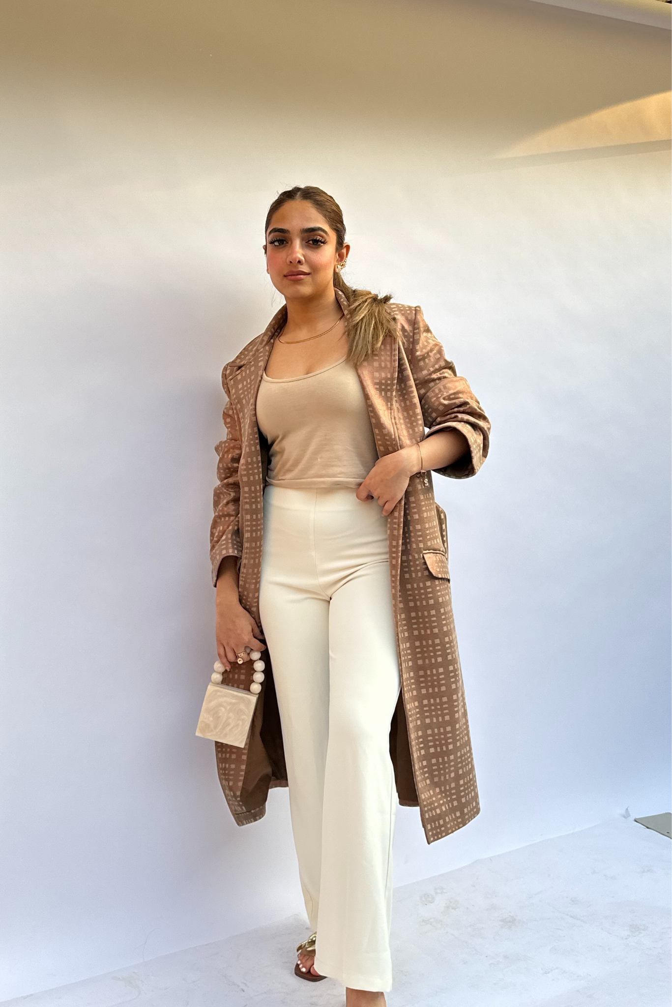 Caramel Suede Trench Coat