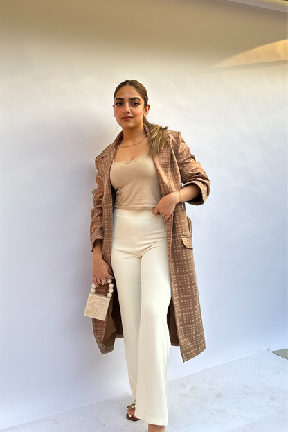 Caramel Suede Trench Coat