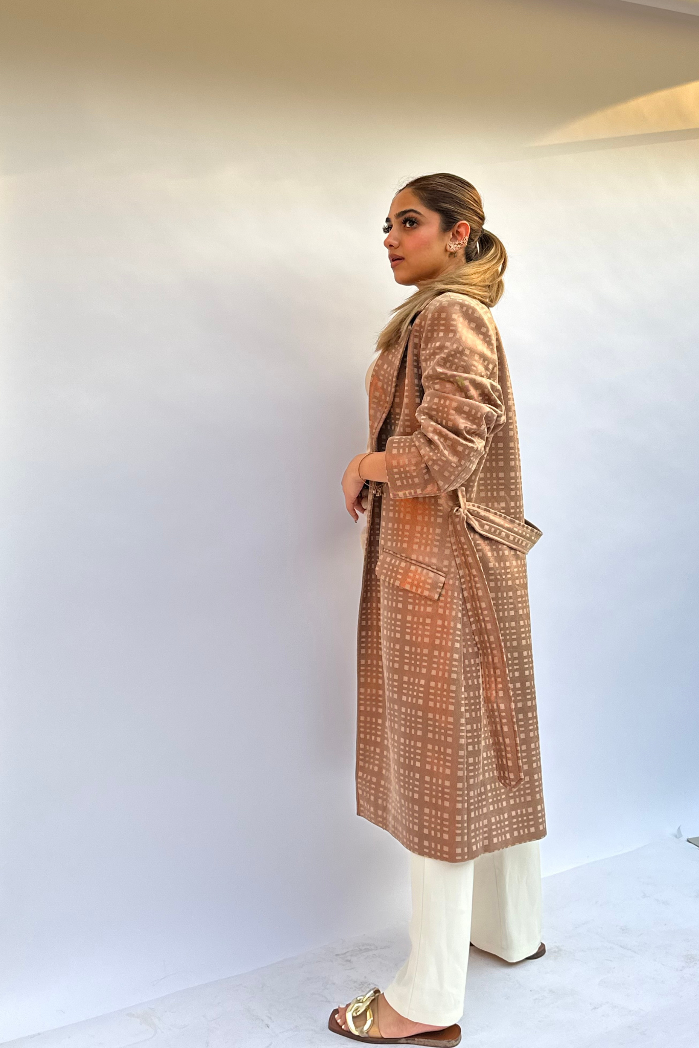 Caramel Suede Trench Coat