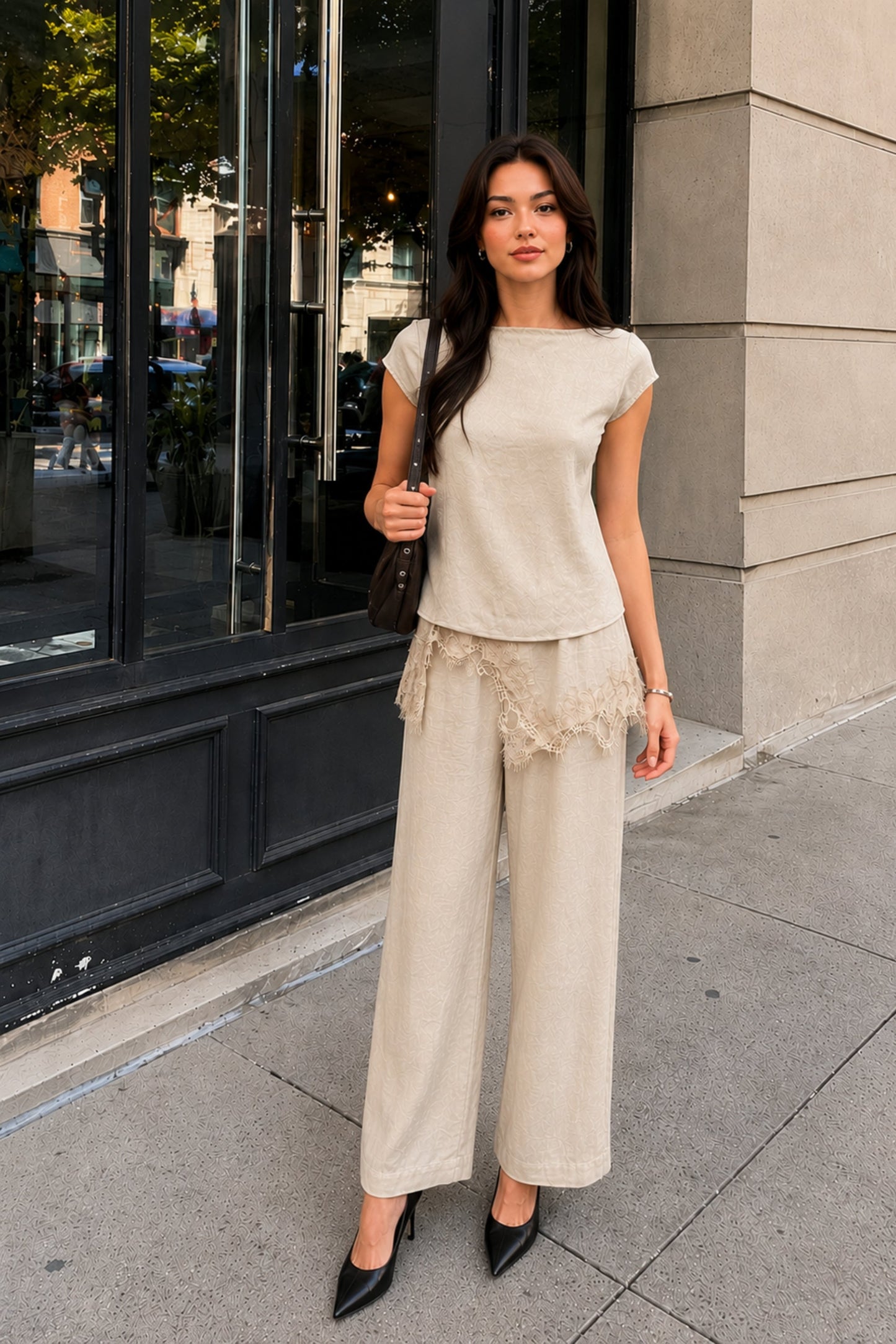 Vanilla Linen Lace Co-ord