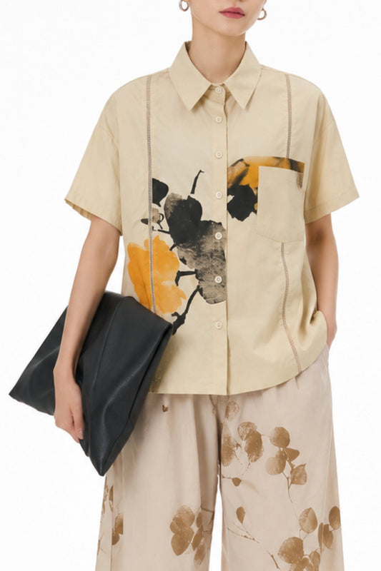 Sandstone Abstract Oversized Shirt