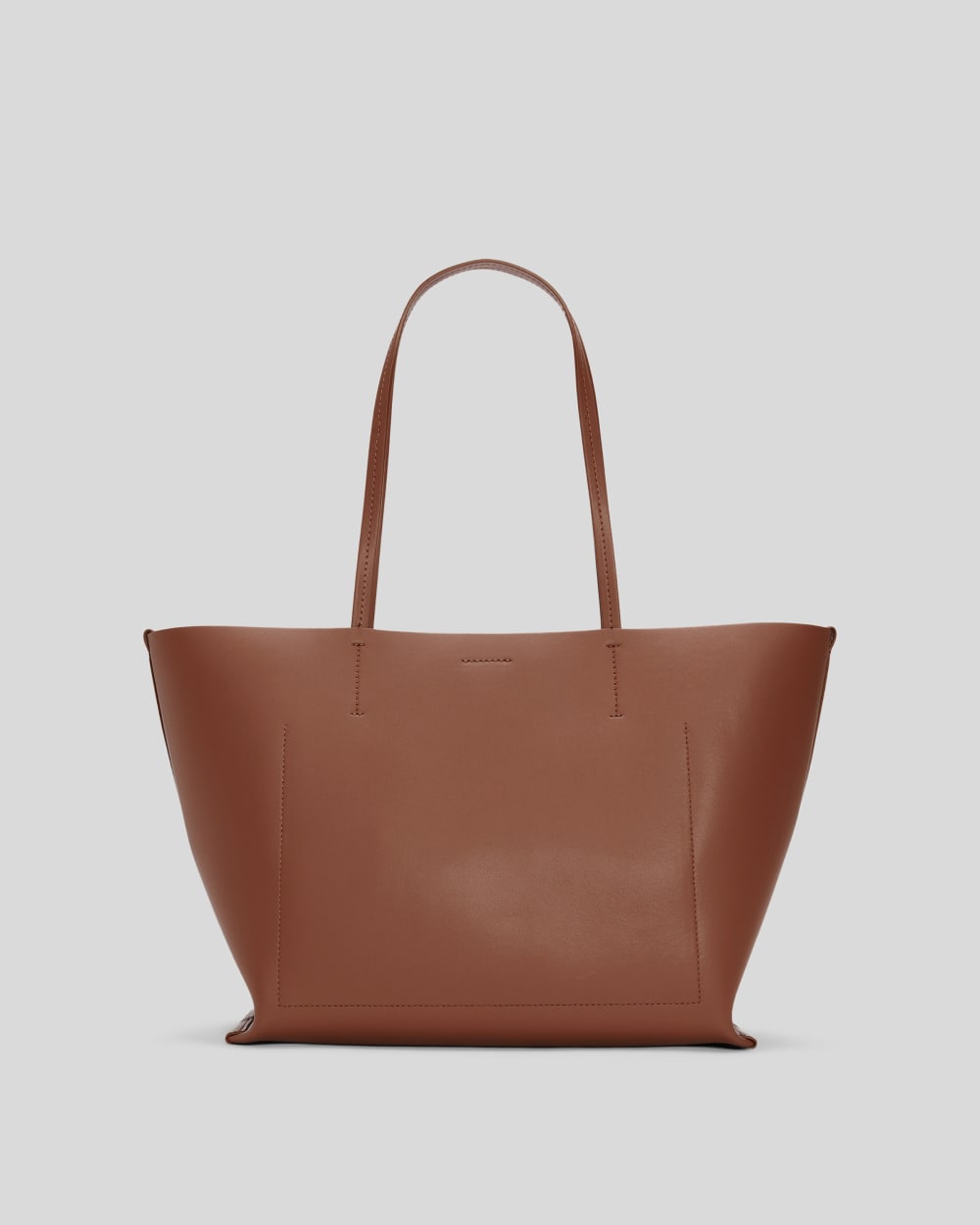 The Luxe Medium Italian Leather Tote | Cognac