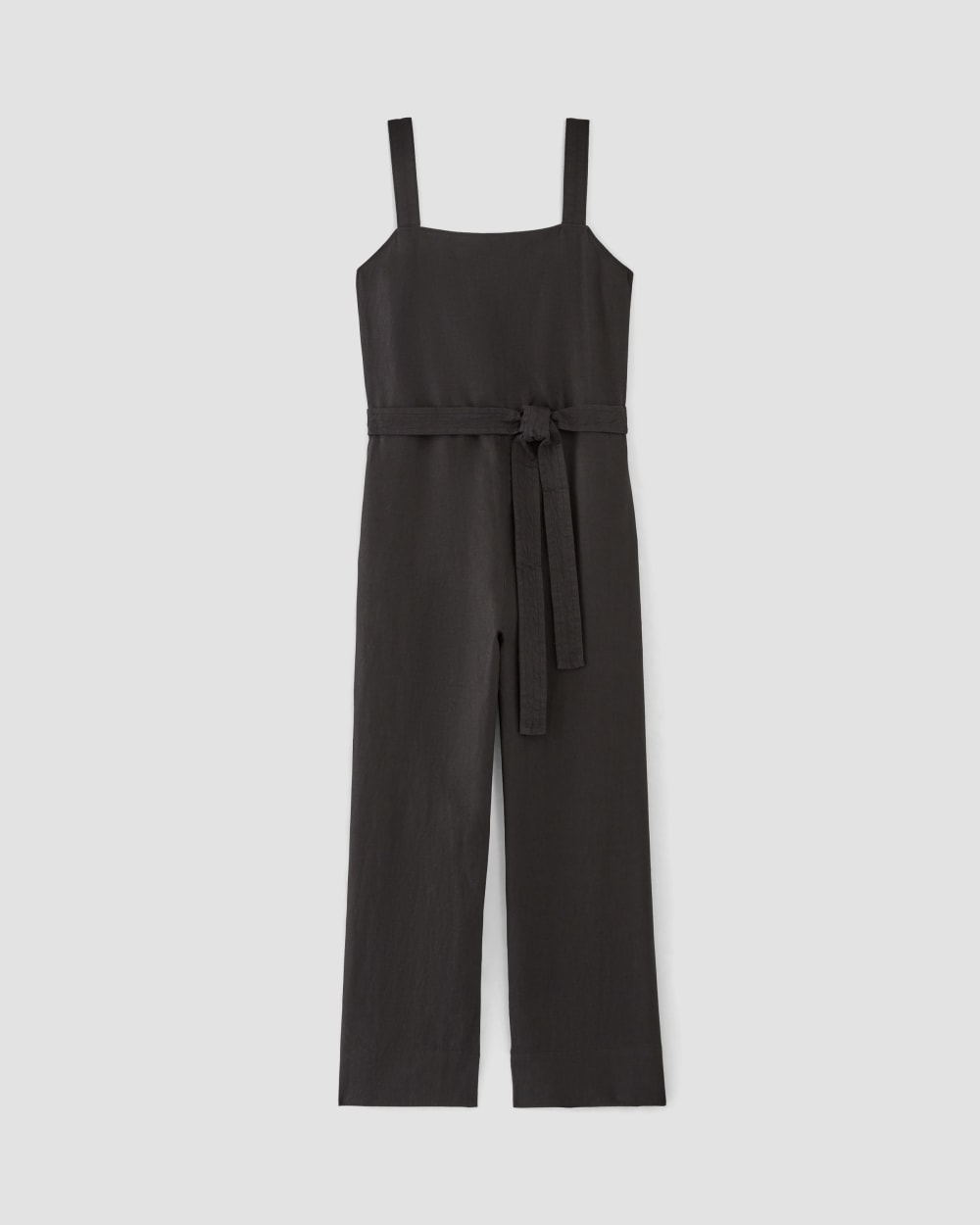 The Linen Side-Button Jumpsuit | Black