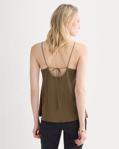 The Tie Back Cami in Washable Silk | Beech