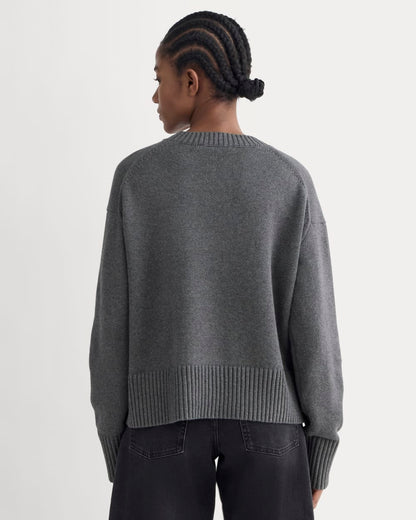 The Boxy Sweater in Everyday Cotton | Heathered Charcoal