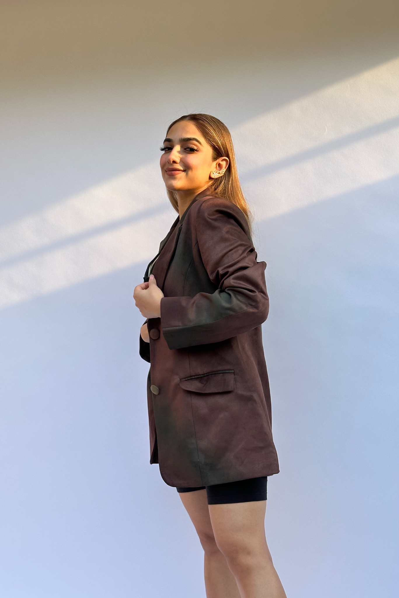 Rust Grunge Oversized Blazer