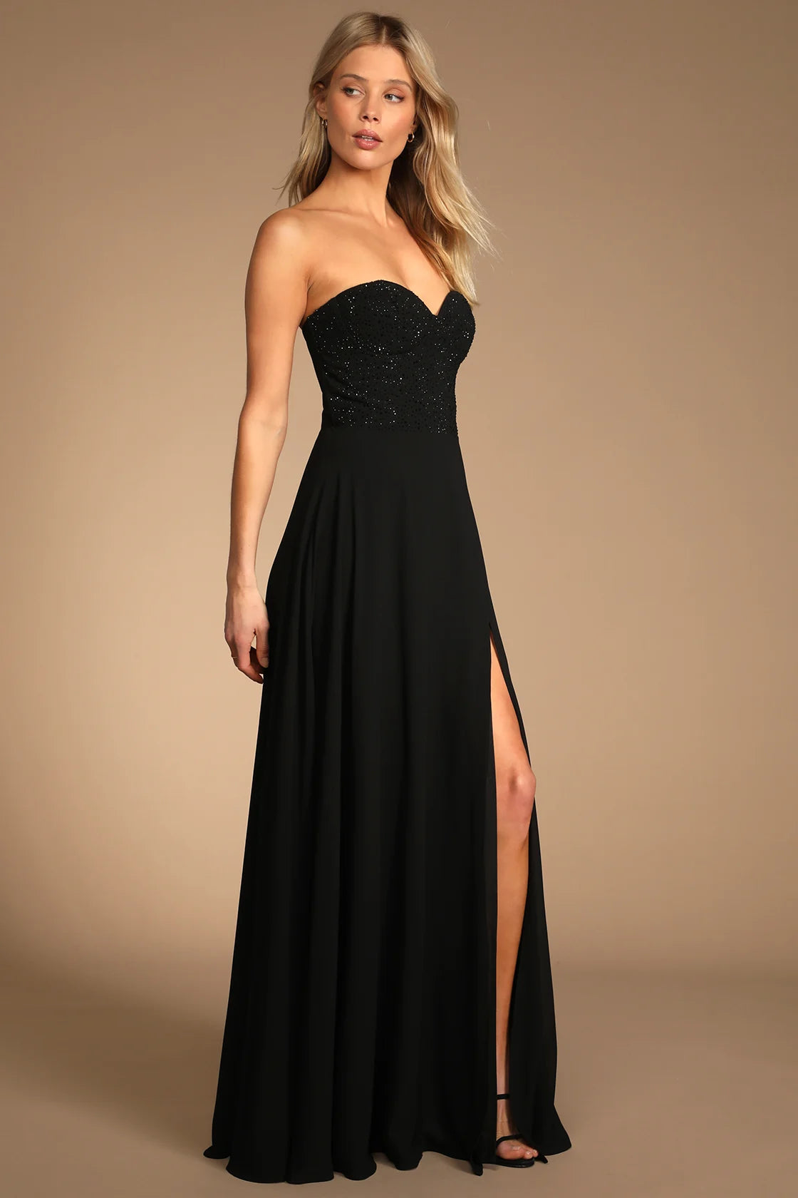 Remember This Moment Rhinestone Strapless Maxi Dress