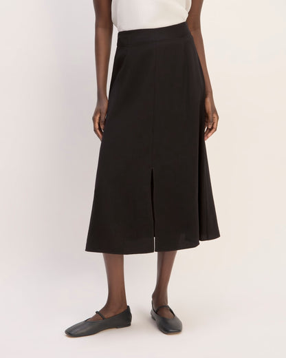 The Mini Jacquard Stripe Slip Skirt | Black