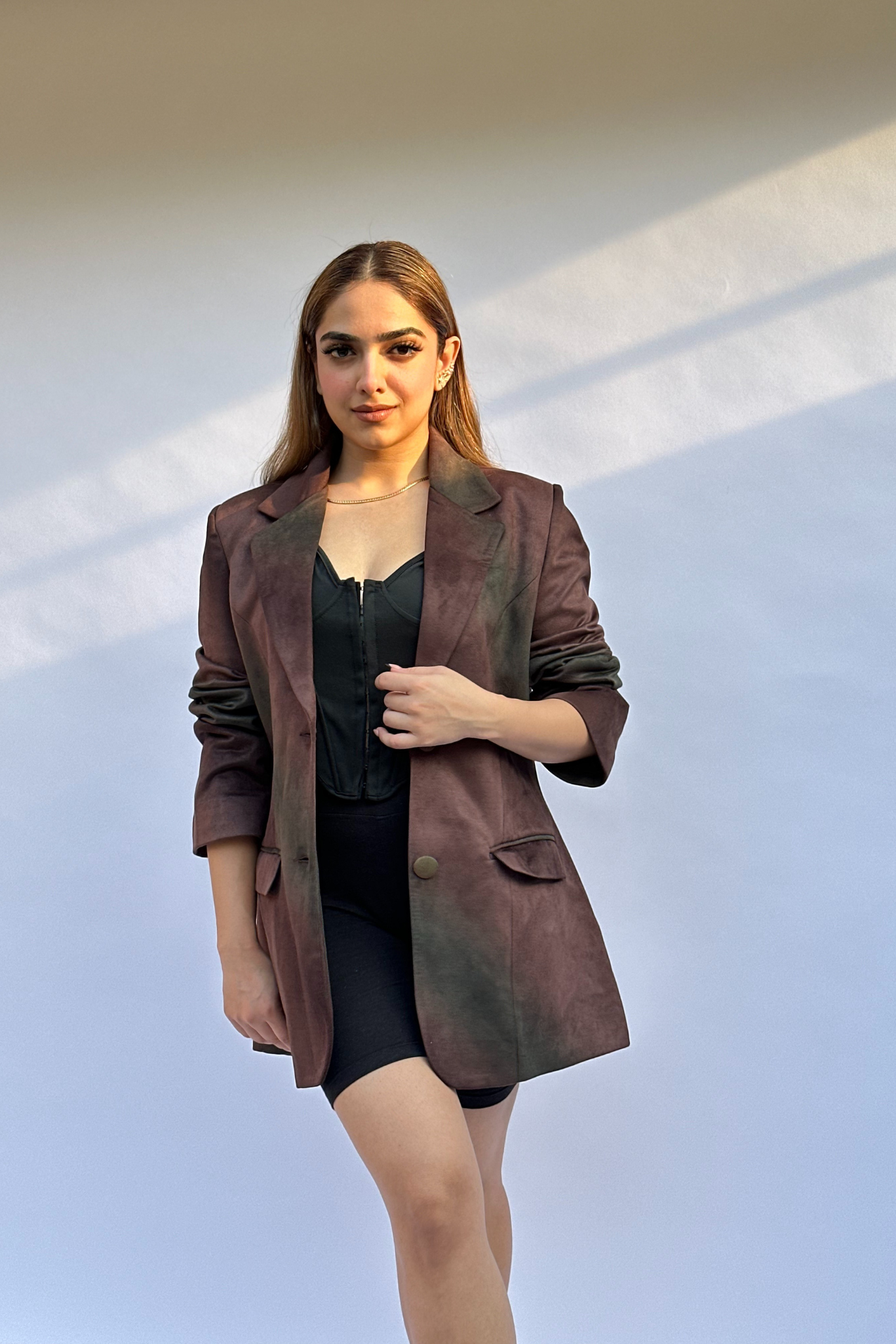 Rust Grunge Oversized Blazer