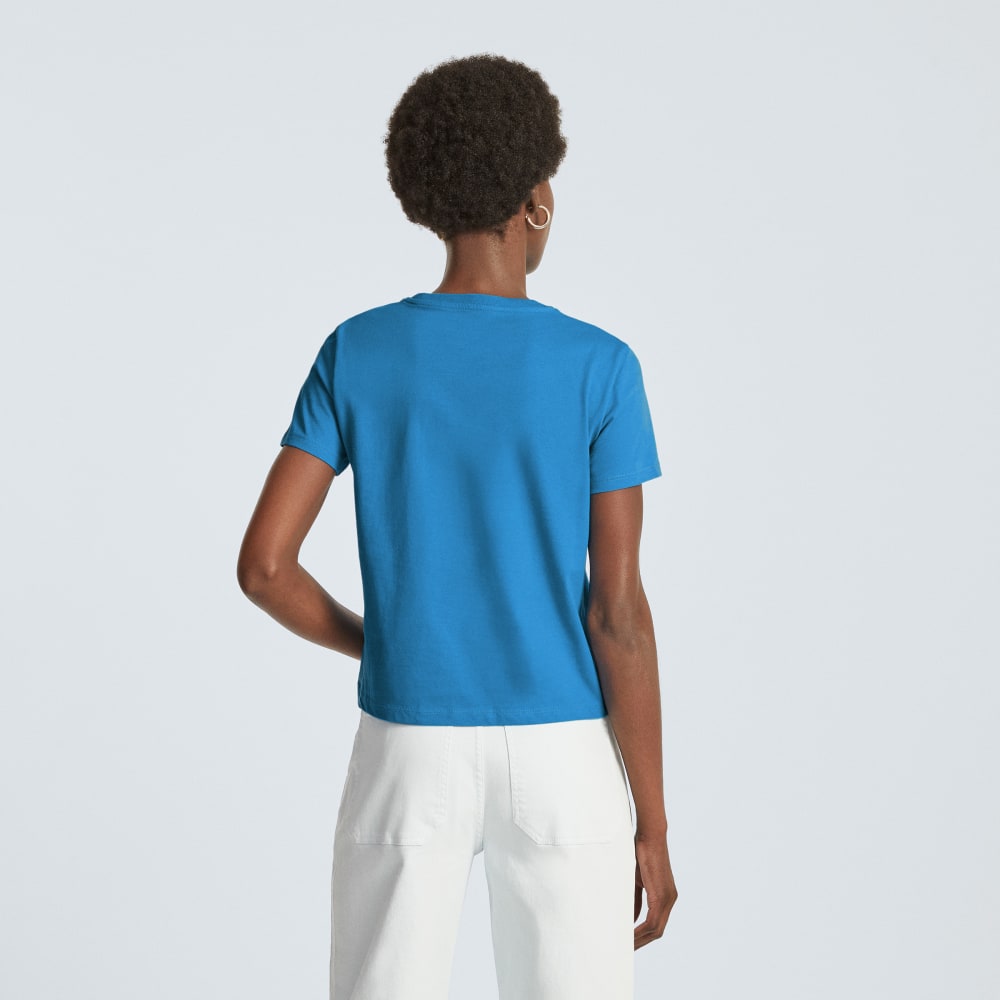 The Box-Cut Tee in Essential Cotton | Horizon Blue | No Pocket