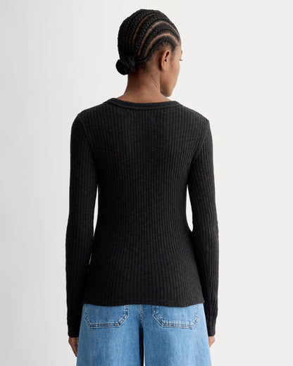 The Cozy Rib Long-Sleeve Tee | Black