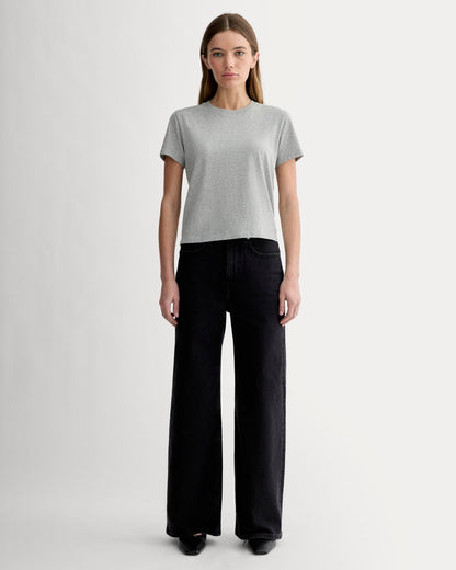 The Box-Cut Tee in Essential Cotton | Heathered Grey | No Pocket