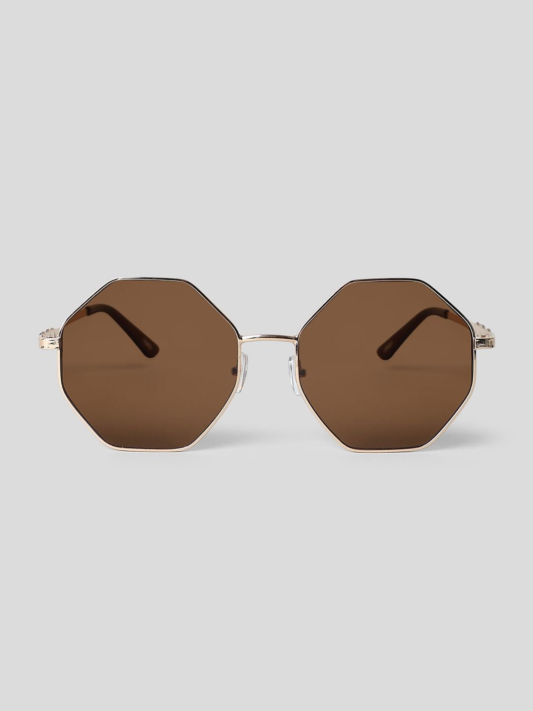 Brown Hexagonal Sunglasses