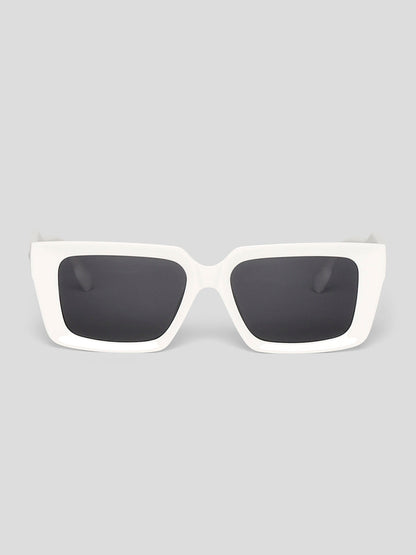 White Tinted Rectangular Sunglasses