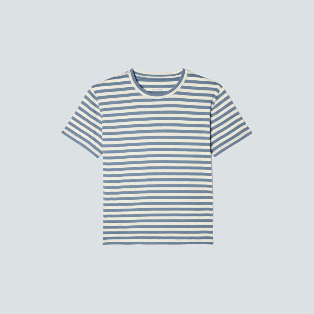 The Box-Cut Tee in Essential Cotton | Spring Lake / Canvas | No Pocket