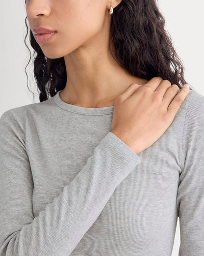 The Luxe Rib Long-Sleeve Crew | Classic Heather Grey